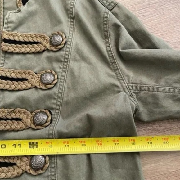 *NWT* FREE PEOPLE Passenger Jacket in Olive Green/Gold Rope/Black Velvet — S - Picture 9 of 13
